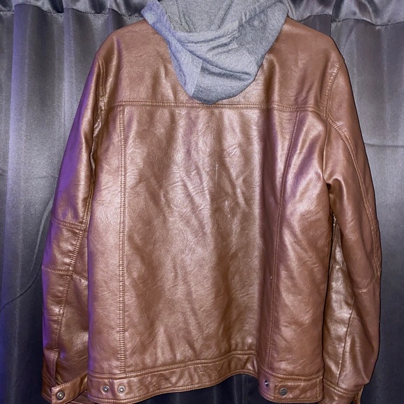 Levi’s Hooded Leather Jacket - Picture 2 of 3